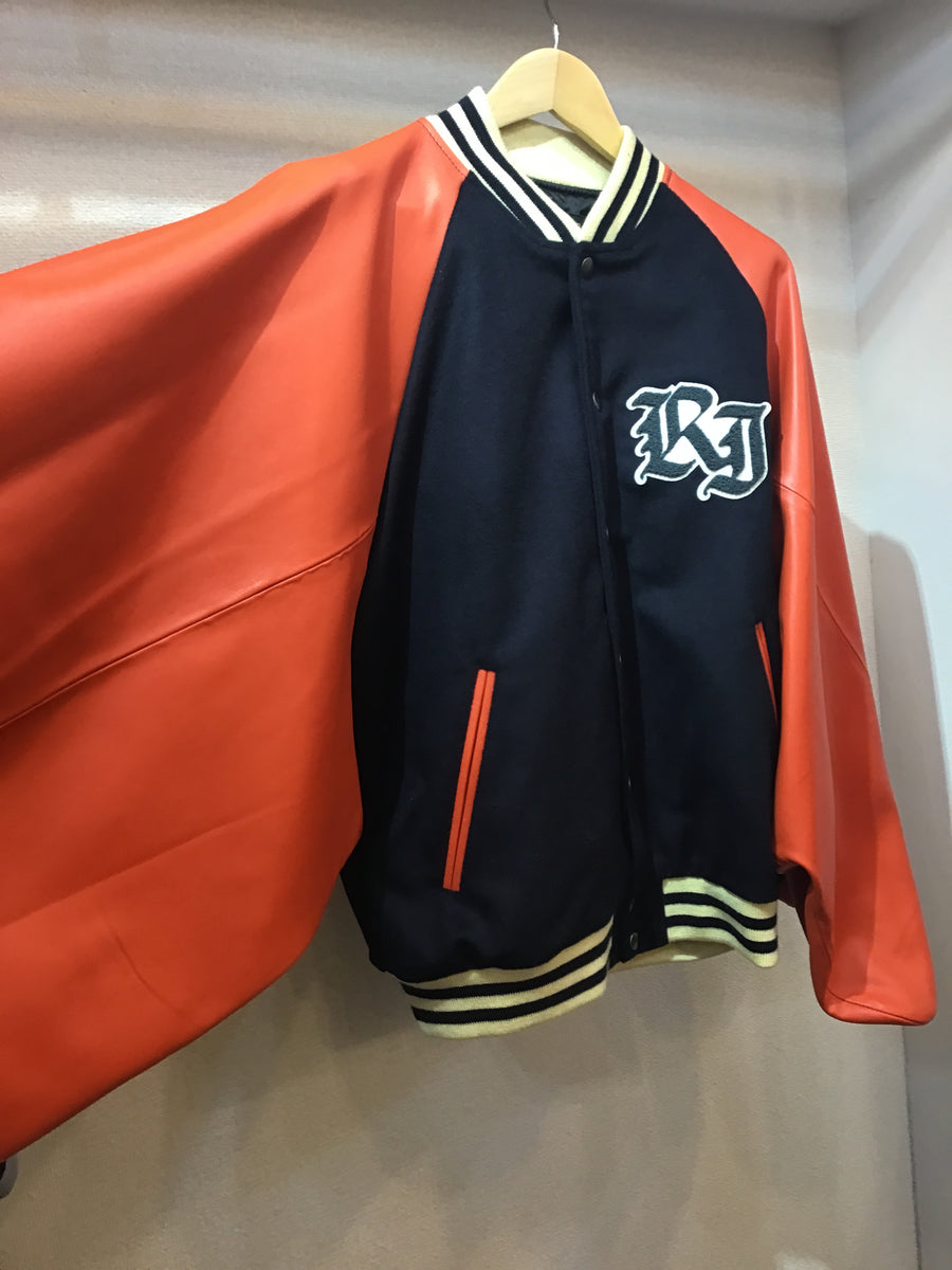 スタジャン羽織 NAVY X ORANGE