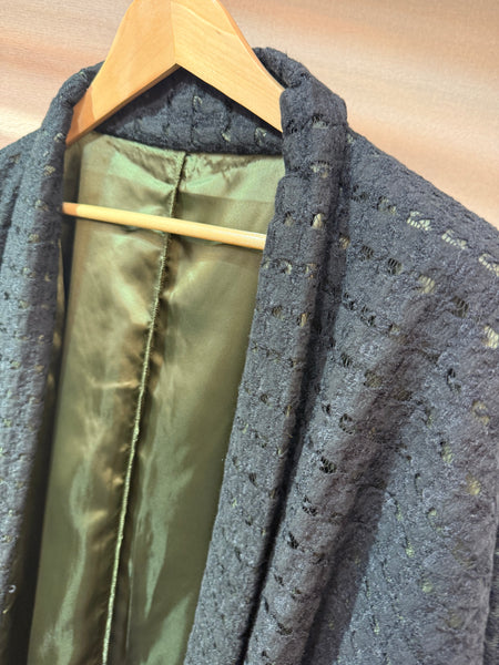 ブラックレース　カーキ　袷