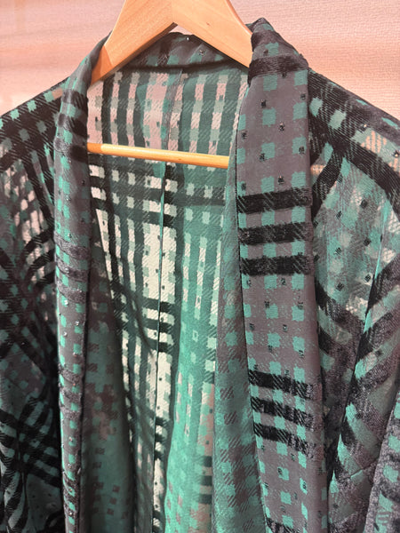 グリーンチェックオパールベルベット