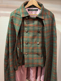 Inverness coat  green check /pink