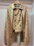 Inverness coat ベージュゴールドラメ