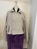 Bicolor coat - wool BG w/ PURPLE boa-fleece