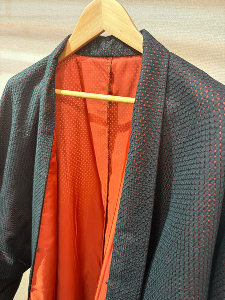 ブラックサークルレース　オレンジ袷