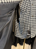 Inverness coat SHORT  -tweed WHITE BLACK