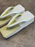 カフェぞうり レディース LIGHT GREEN/WHITE角型
