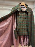 Inverness coat  green check /pink