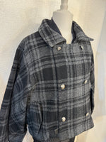 Bicolor coat - wool BK w/ BROWN boa-fleece
