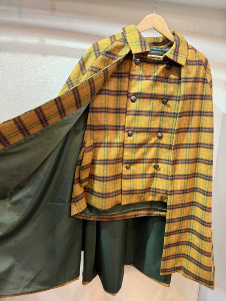 Inverness coat mastard check/khaki