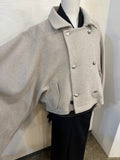 Bicolor coat - wool BG w/ PURPLE boa-fleece