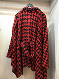 Trench cape coat red レッド千鳥