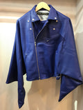 Moto jacket leather haori BLUE ライダースジャケット