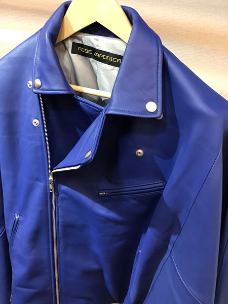 Moto jacket leather haori BLUE ライダースジャケット