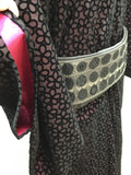 Kimono double black/pink 花柄シフォン袷