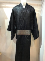 Kimono double black  レースシャンタン袷