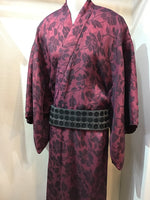 Kimono Flower Bordeaux X Red double chiffon