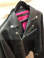 Moto jacket leather haori BLACK ライダースジャケット ダブル
