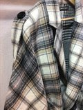 Trench cape coat white check