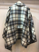 Trench cape coat white check