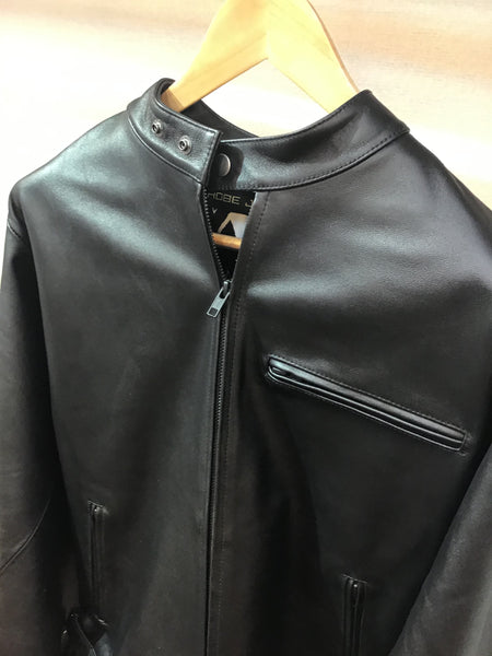 Moto jacket single leather haori BLACK ライダースジャケット