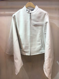 Moto jacket single leather haori white ライダースジャケット