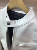 Moto jacket single leather haori white ライダースジャケット