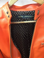 Moto jacket single leather haori ORANGE ライダースジャケット