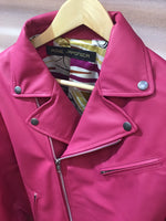 Moto jacket double leather haori PINK ライダースジャケット